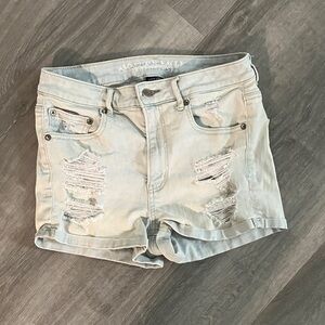 American Eagle Outfitters Light Distressed Jean Shorts